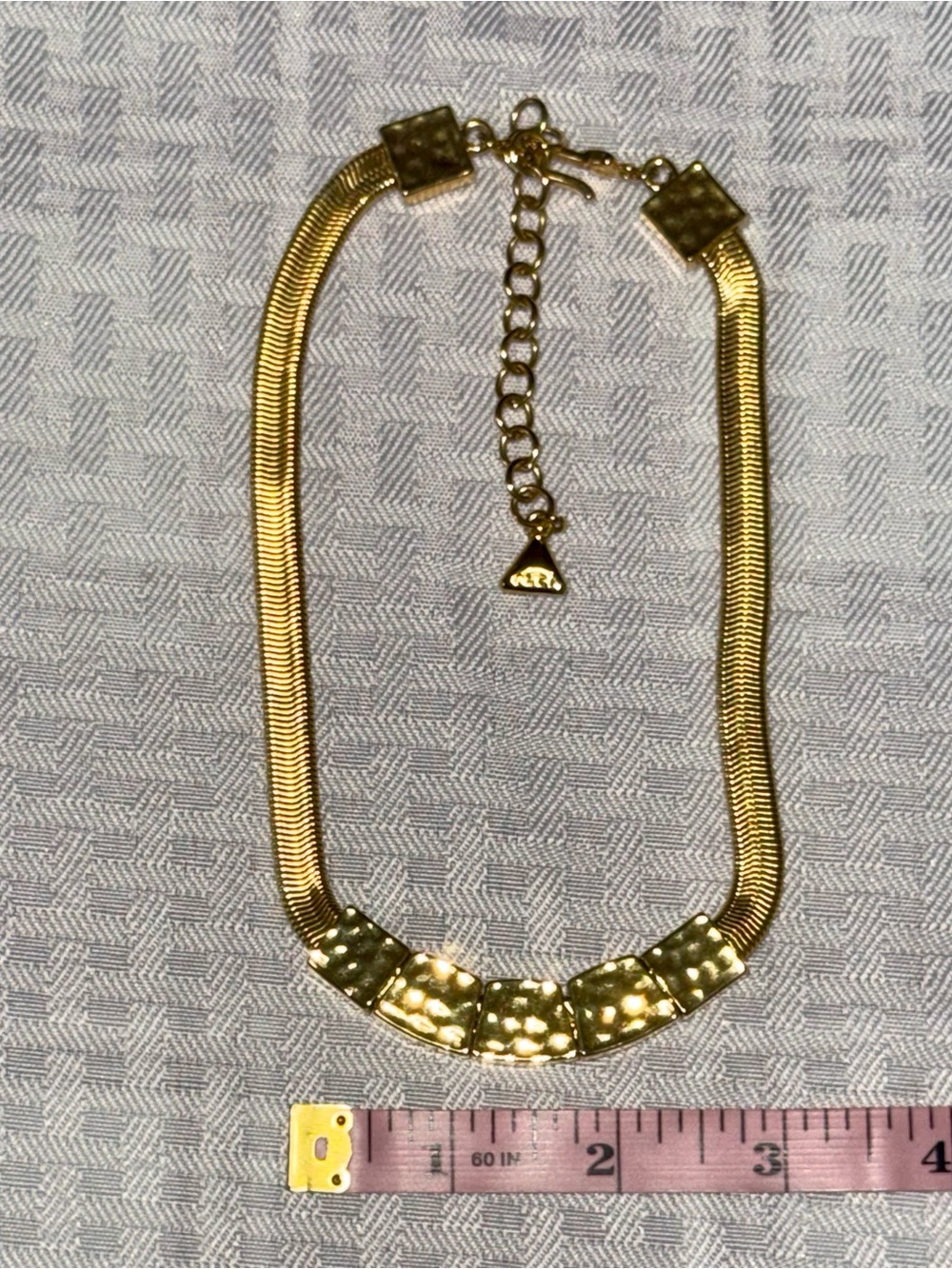 Retro Liz Claiborne Thick Snake Chain With Textured Floating Accents - Picture 6 of 7
